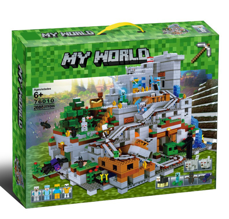 Конструктор Minecraft My World «Горная пещера», 2688 деталей, от 6 лет, 10735\76010\18049 купить в Москве