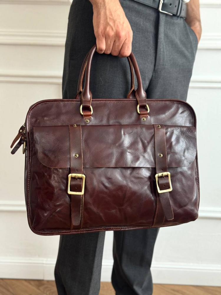 Мужская кожаная бизнес сумка арт. BS0111 BROWN купить - 11 760 руб. ХОЗЯИН БАРИН