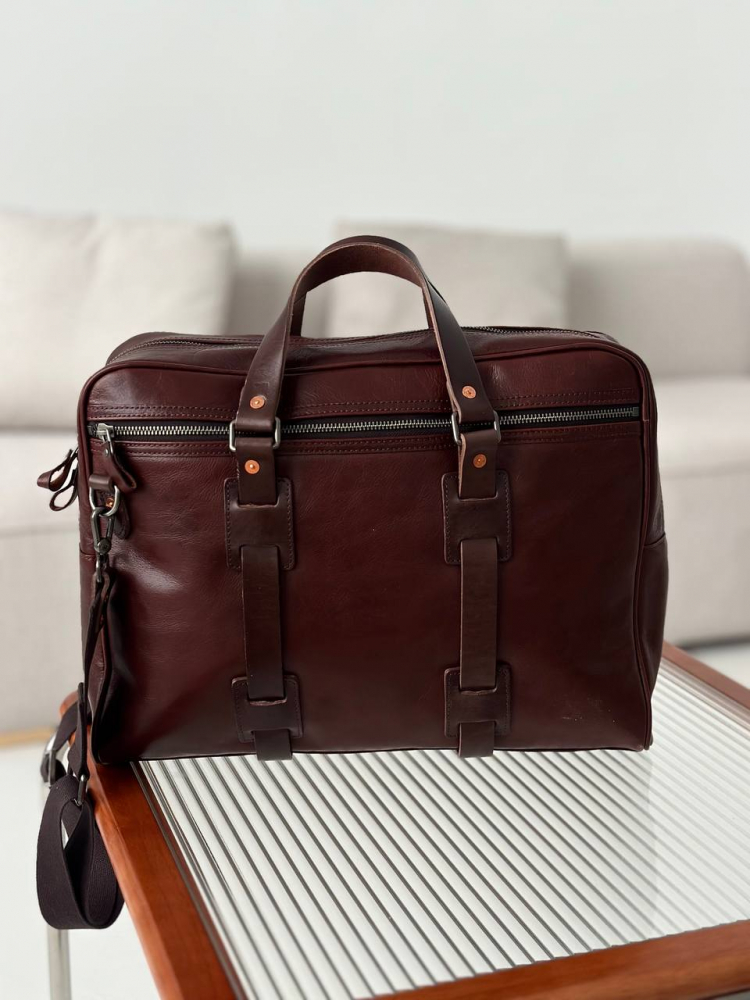 Мужская кожаная бизнес сумка арт. BS088 BROWN купить - 9 400 руб. ХОЗЯИН БАРИН