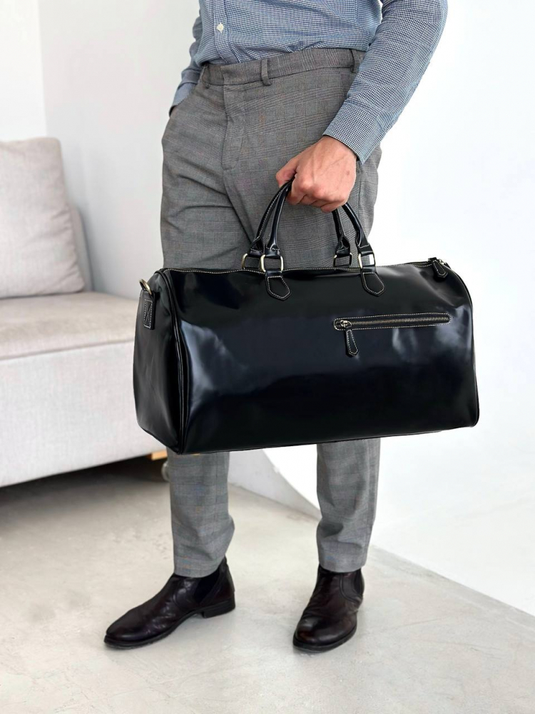 Дорожная кожаная сумка арт. DS068 BLACK купить - 10 360 руб. ХОЗЯИН БАРИН
